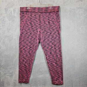 Livi Active Womens 24/26 Space-Dye Leggings Black Pink pockets Athleisure gym